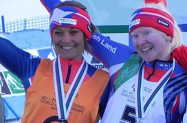The London to Sochi Ski Runners - Photo of Charlotte Evans and Kelly Gallagher